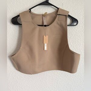 Skims Sport High Neck Cropped Swim Top in Desert Tan Size 2x NWT